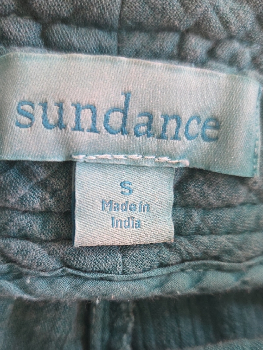 Sundance Teal Button-Front Cotton Drawstring Shorts - Picture 6 of 7